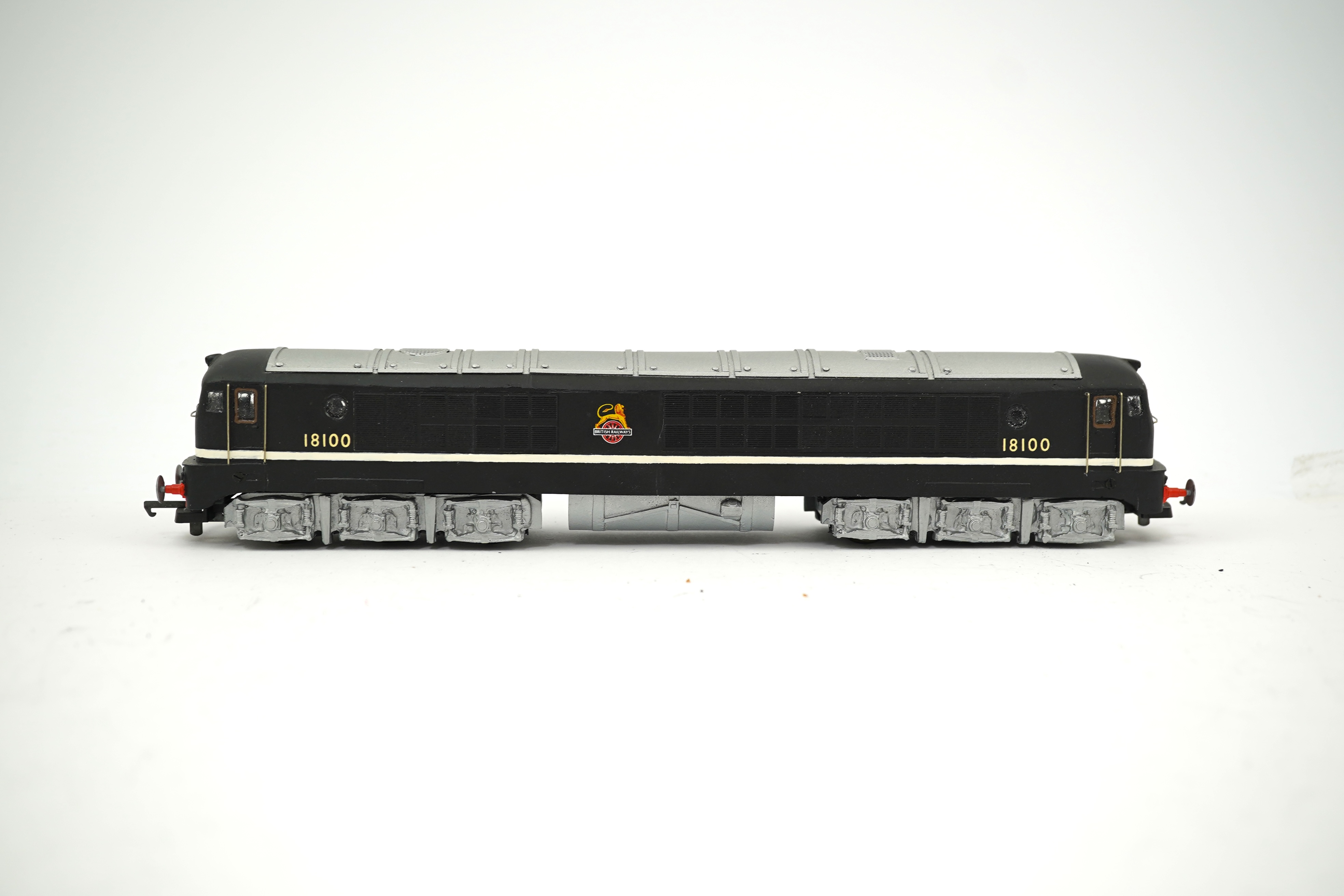 Two 00 gauge plasticard and brass, etc. kit built GWR rail motors; No.74 and No.89, constructed, painted and lined to a high standard, together with a BR turbine electric Co-Co locomotive, 18100, constructed using plasti